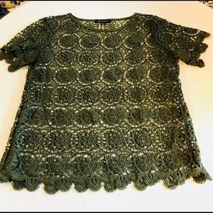 Like new Banana Republic lace top in olive green
